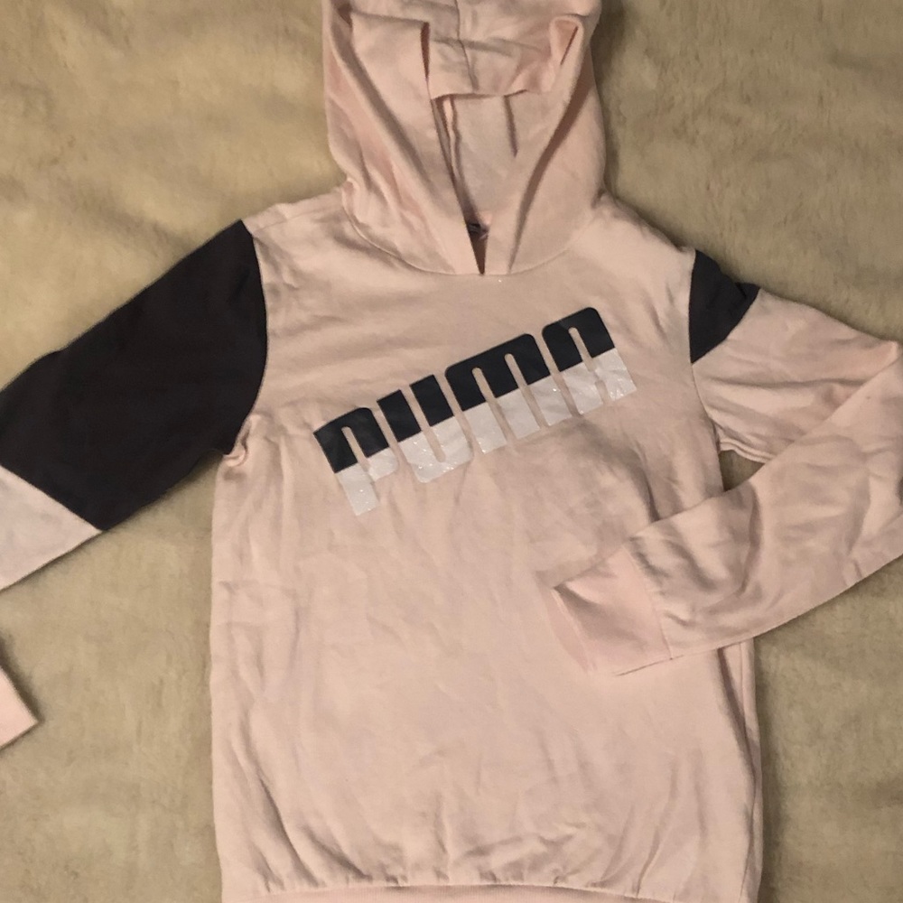 PUMA hoodie/sweatshirt girls L 12-14 pink